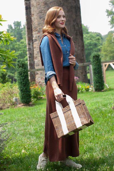 Beige Traversée large canvas tote bag, Rue De Verneuil