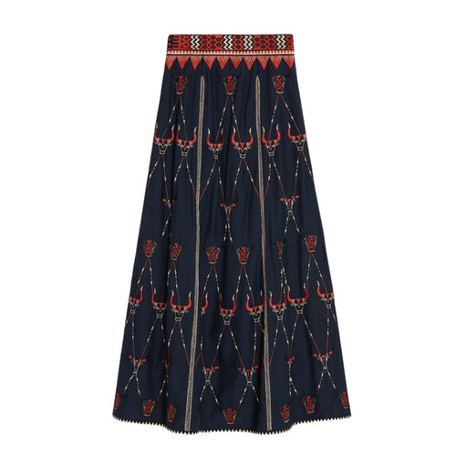 Camille Bulls Embroidery Skirt (9089551630641)