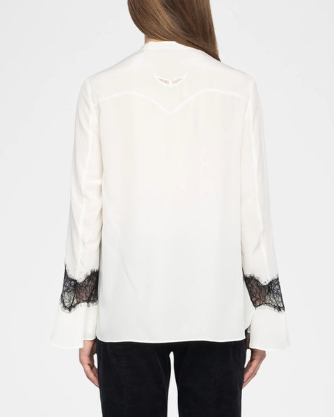 yilon LACE DOCKING TEE ホワイト yilon LACE DOCKING TEE ホワイト