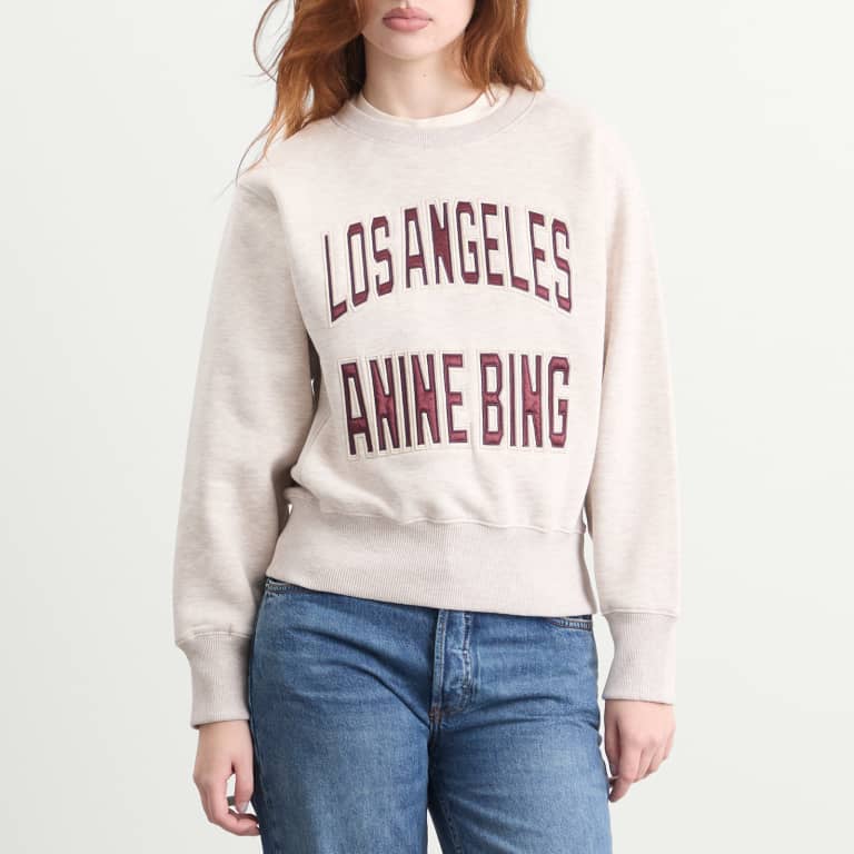 Anine Bing Harry Shrunken Sweatshirt in Butter Yellow main image 1