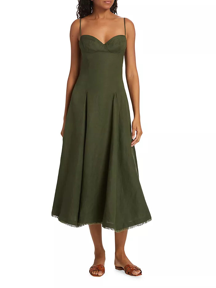 SIMKHAI ANALISE BUSTIER MIDI DRESS Shop Skirt