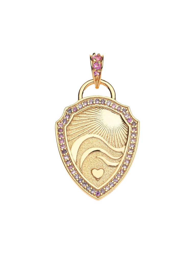 JANE WIN LOVE COURAGE STRENGTH SHIELD PENDANT
