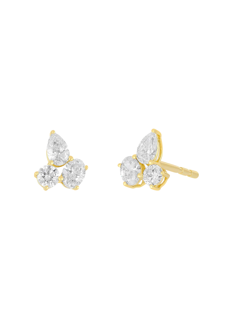 EF COLLECTION SINGLE 3 DIAMOND CLUSTER STUD