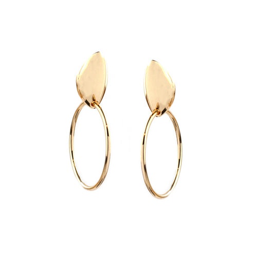 Gold Open Ring Earring with Do (6659825303623)