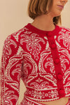 FARM RIO TROPICAL JACQUARD KNIT CARDIGAN (10161781899569)