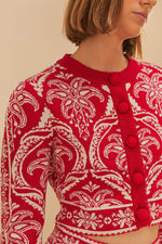 FARM RIO TROPICAL JACQUARD KNIT CARDIGAN (10161781899569)