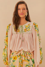 FARM RIO BOTANICAL BEAUTY PINK LONG SLEEVE (10165212709169)