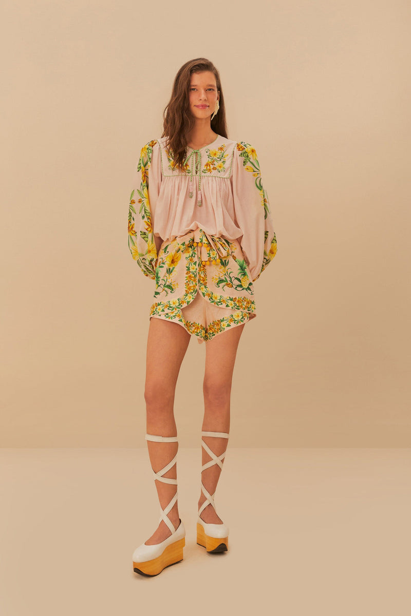 FARM RIO BOTANICAL BEAUTY PINK LONG SLEEVE (10165212709169)