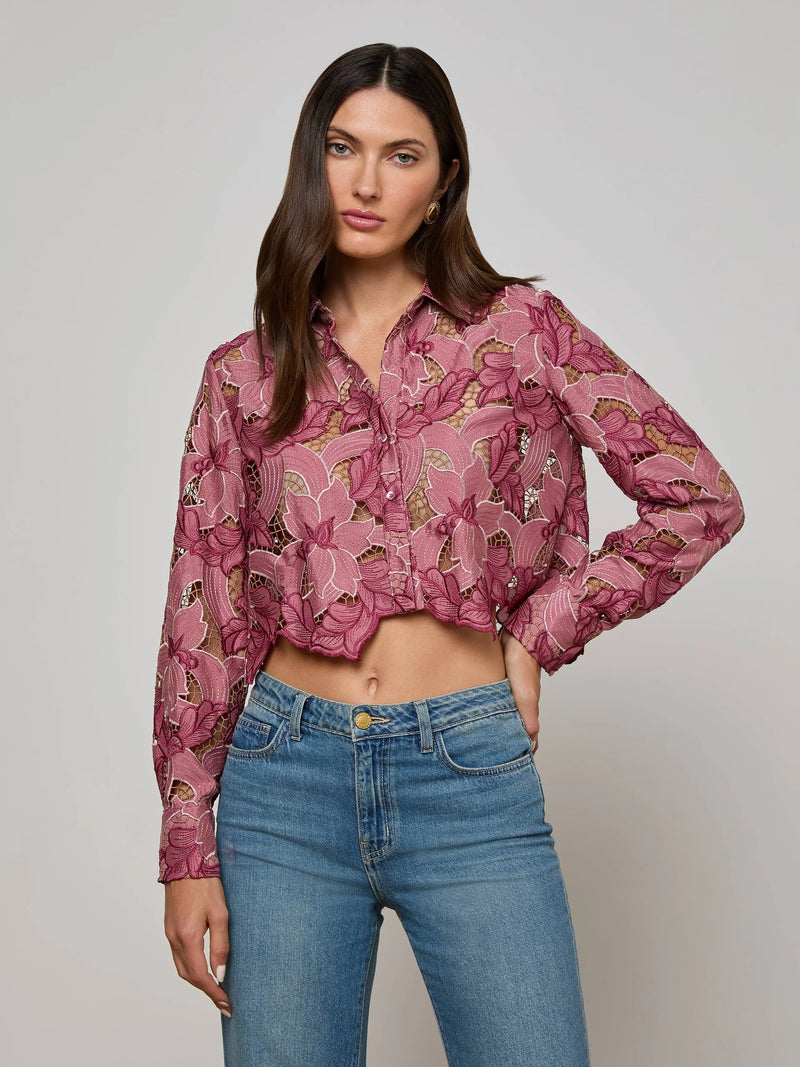 L'AGENCE AKEMI CROPPED BUTTON DOWN