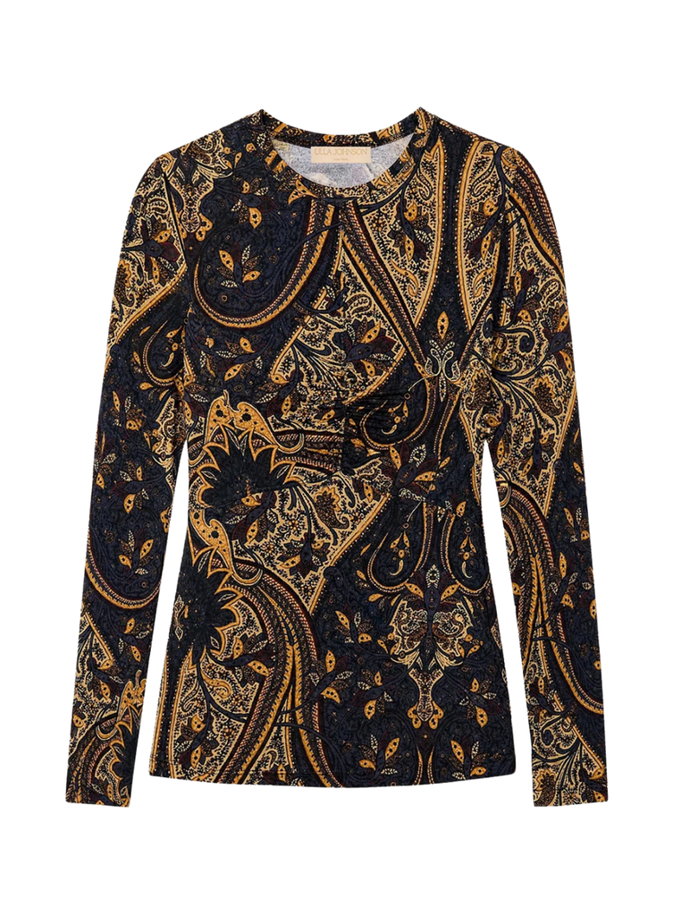 ULLA JOHNSON NERI LONG SLEEVE JERSEY TOP