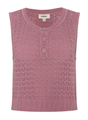 L'AGENCE CARVEN POINTELLE KNIT HENLEY TANK