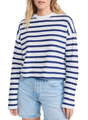 ASKK NY STRIPED CROPPED LONG SLEEVE