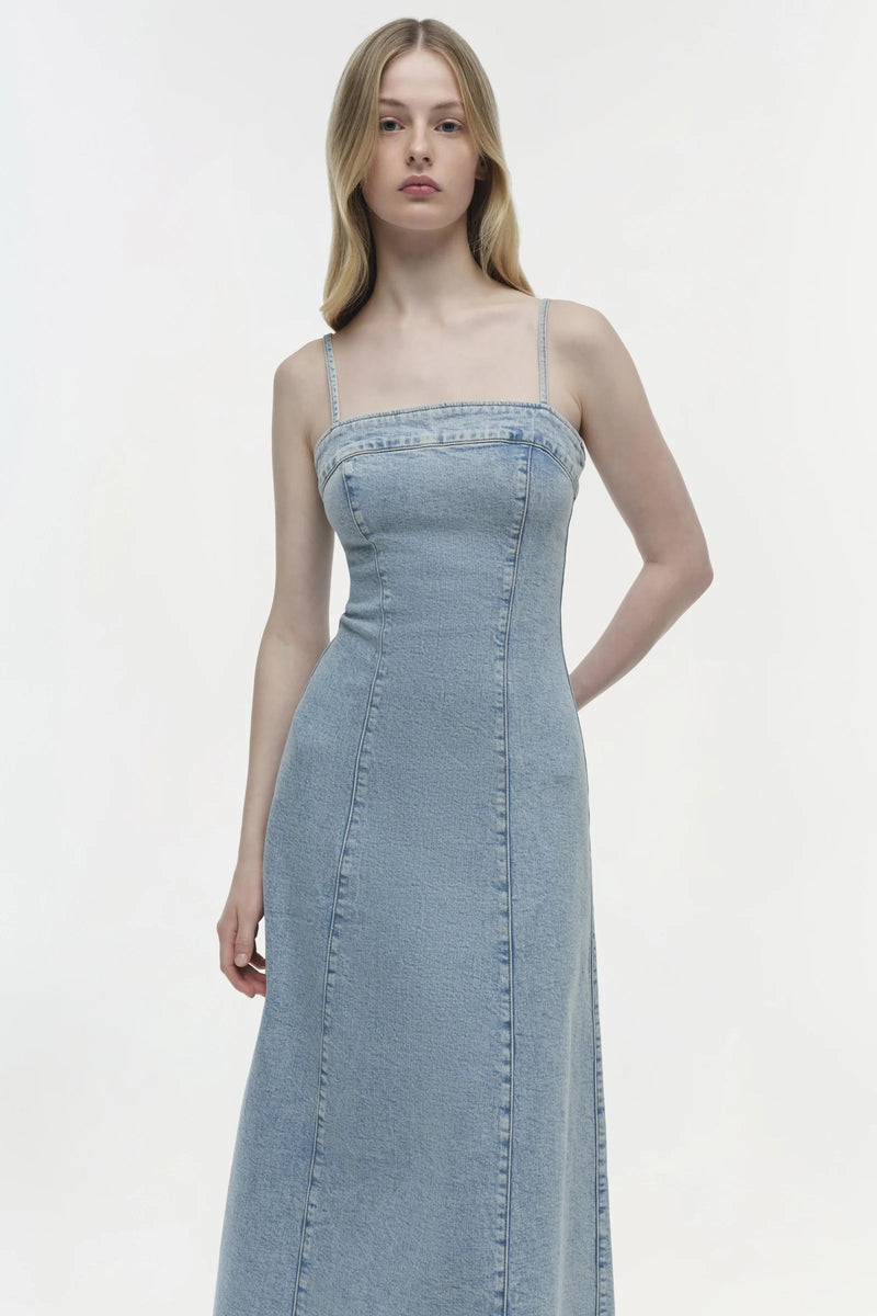 SIMKHAI CLARISSA DENIM DRESS (10037388837169)
