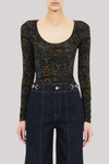 ULLA JOHNSON ARIS JERSEY LONG SLEEVE U-NECK TOP