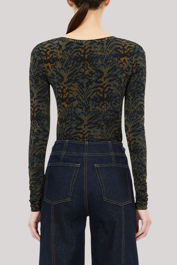 ULLA JOHNSON ARIS JERSEY LONG SLEEVE U-NECK TOP