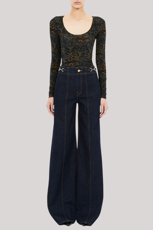 ULLA JOHNSON ARIS JERSEY LONG SLEEVE U-NECK TOP
