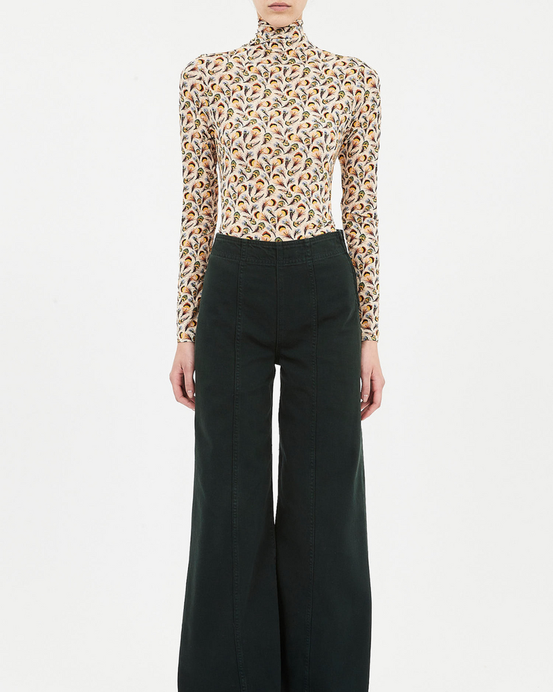 ULLA JOHNSON AURELIA JERSEY LONG SLEEVE TURTLENECK TOP