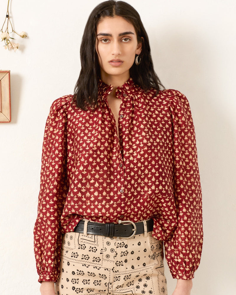 ALIX OF BOHEMIA ANNABEL MAHOGANY BHUTTI SHIRT