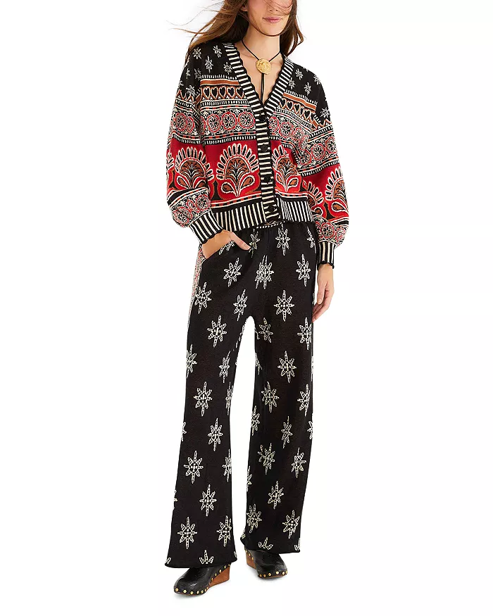 FARM RIO AINIKA LOVE COCONUT GROOVE KNIT CARDIGAN