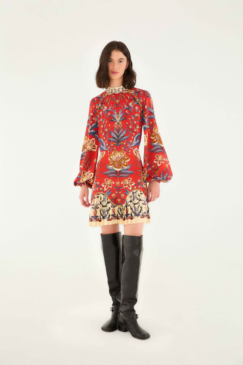 FARM RIO WINTER BREEZE RED MINI DRESS