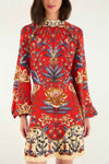 FARM RIO WINTER BREEZE RED MINI DRESS