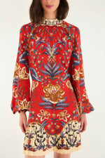 FARM RIO WINTER BREEZE RED MINI DRESS