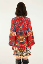 FARM RIO WINTER BREEZE RED MINI DRESS