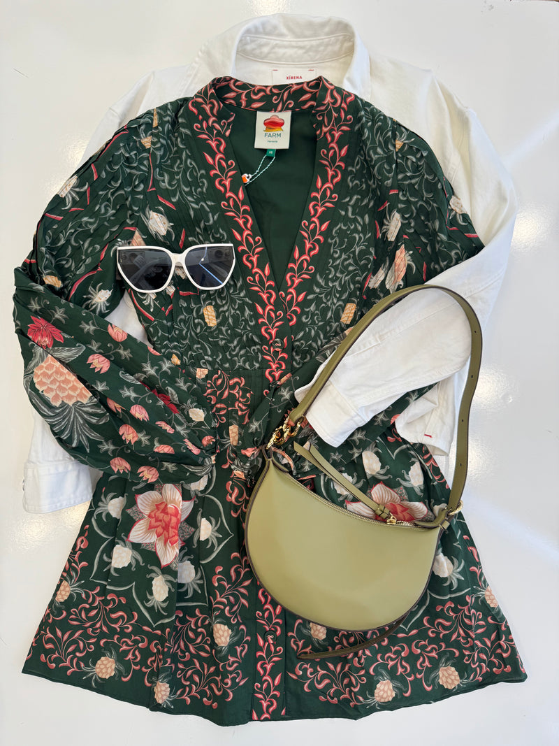 FARM RIO PINEAPPLE GARDEN GREEN LONG SLEEVE (10161782194481)