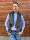 YVES SALOMON KNITTED REX RABBIT VEST (9001895985457)