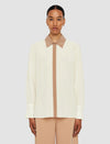 JOSEPH EVORA SILK CREPE DE CHINE COLOR BLOCK BLOUSE (9884427452721)