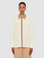 JOSEPH EVORA SILK CREPE DE CHINE COLOR BLOCK BLOUSE (9884427452721)