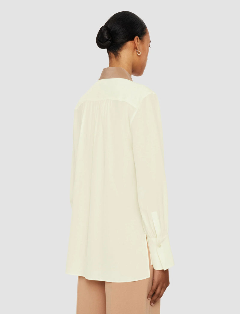 JOSEPH EVORA SILK CREPE DE CHINE COLOR BLOCK BLOUSE (9884427452721)