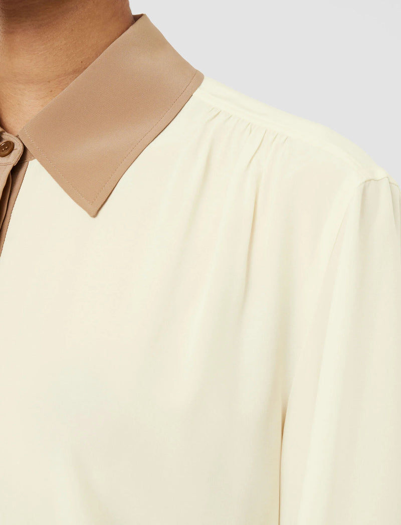 JOSEPH EVORA SILK CREPE DE CHINE COLOR BLOCK BLOUSE (9884427452721)