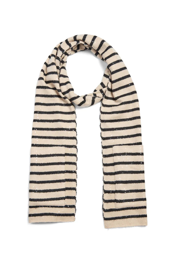 Striped Knit Pocket Scarf with (10047470305585)