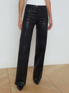 L'AGENCE COATED CLAYTON WIDE LEG PANT