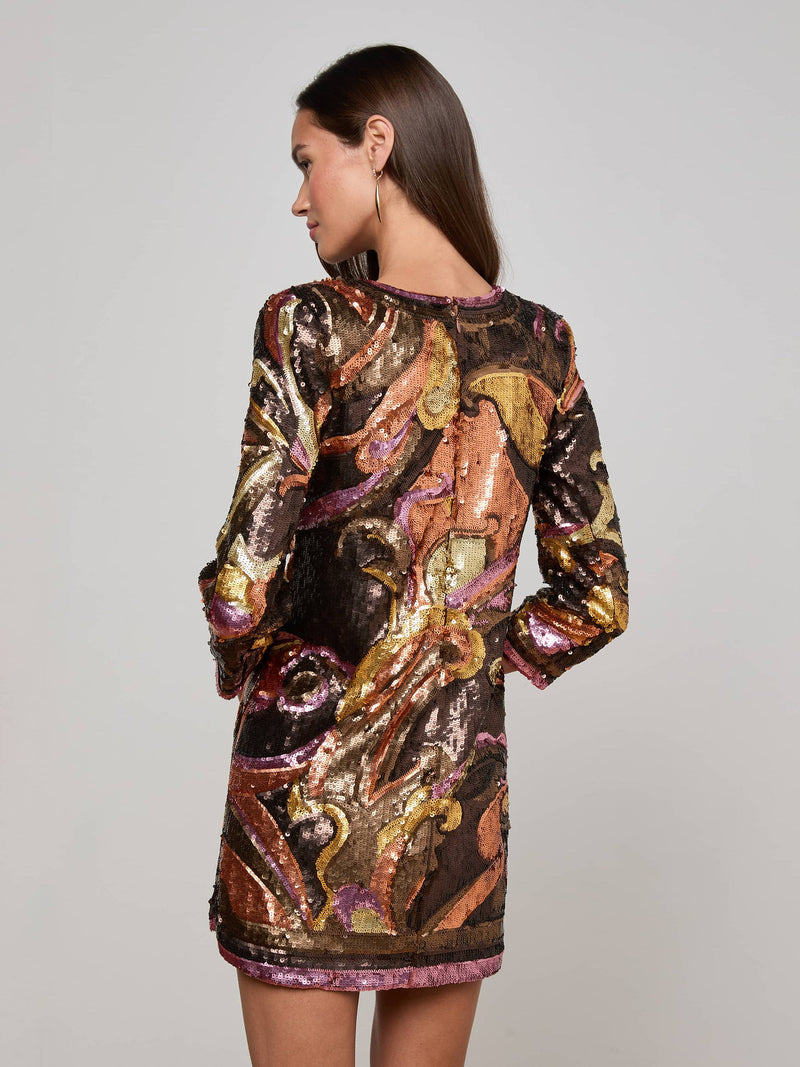 L'AGENCE OCTAVIA SEQUIN SHIFT DRESS