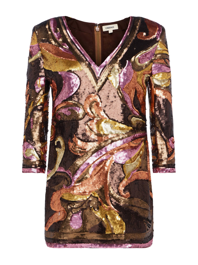 L'AGENCE OCTAVIA SEQUIN SHIFT DRESS