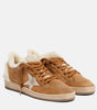 GOLDEN GOOSE BALL STAR SUEDE SHEARLING SNEAKERS