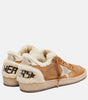 GOLDEN GOOSE BALL STAR SUEDE SHEARLING SNEAKERS