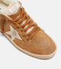 GOLDEN GOOSE BALL STAR SUEDE SHEARLING SNEAKERS