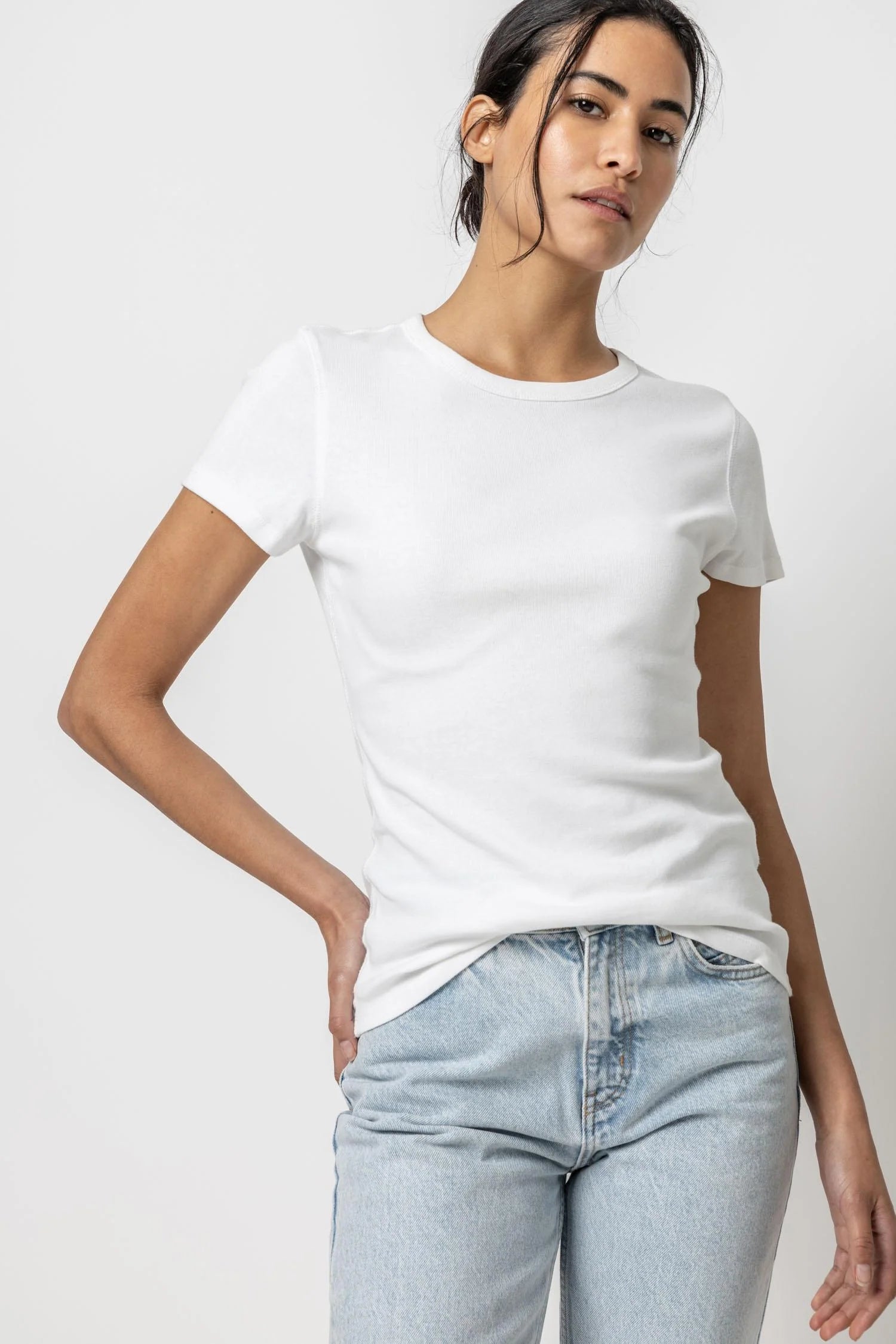 (取寄) リラ P レディース 1X1 リブ ショート スリーブ クルー ネック Tシャツ Lilla P women 1x1 Rib Short Sleeve Crew Neck T-Shirt Black Lilla P Women's 1x1 Rib Short Sleeve Crew Neck T-Shirt