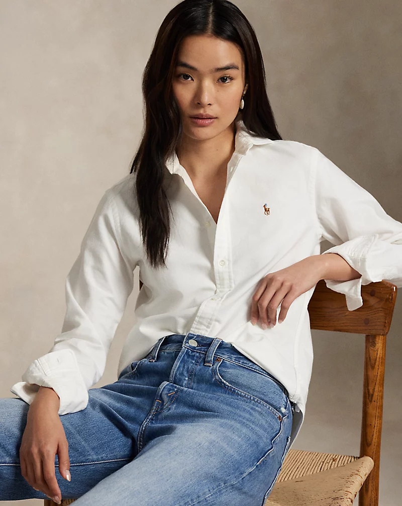RALPH LAUREN COTTON OXFORD BUTTON DOWN  Shop-Skirt