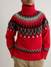 RALPH LAUREN WOOL TURTLENECK FAIR ISLE SWEATER