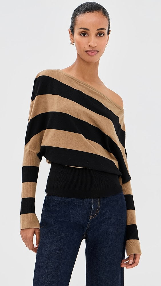 SIMKHAI LAVINA OFF SHOULDER SWEATER