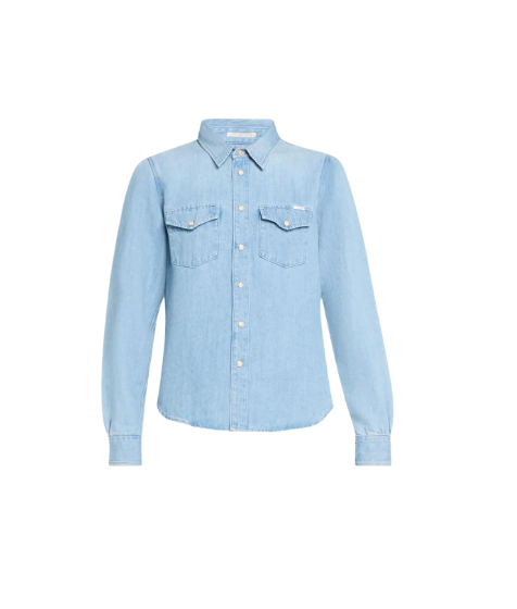 MOTHER DENIM GATHERED ALL MY EXES CHAMBRAY SHIRT (9485697155377)