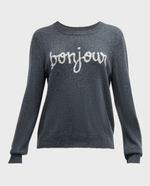 CINQ A SEPT BONJOUR GRAPHIC CREWNECK SWEATSHIRT (9382081626417)