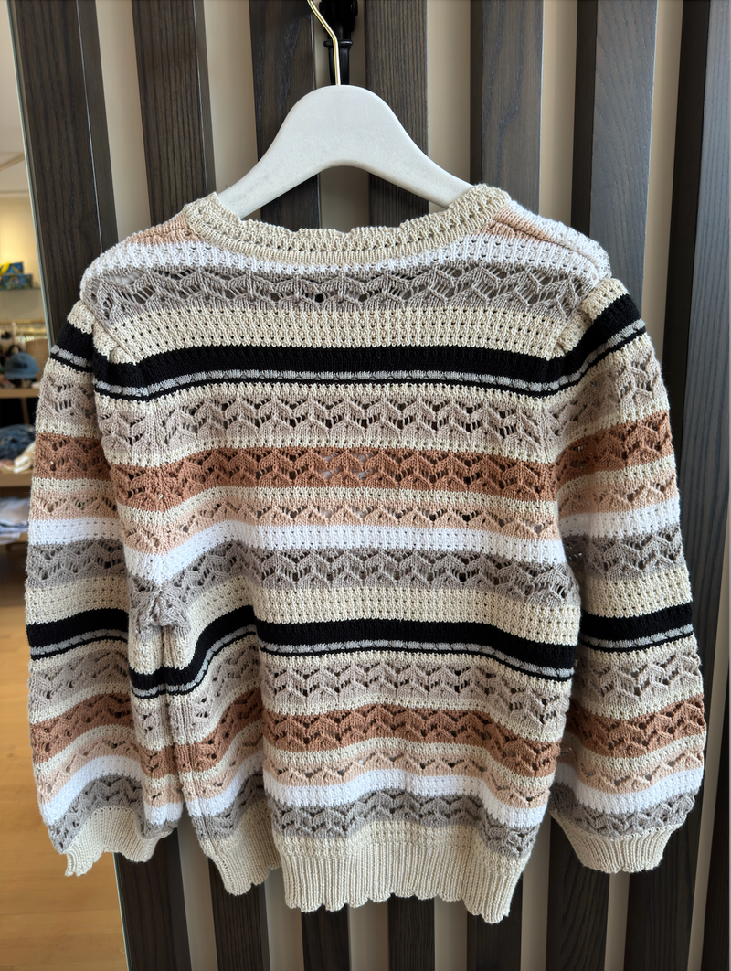 AUTUMN CASHMERE MULTI STITCH PUFF SLEEVE CREW (10163727335729)