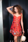 FARM RIO SWEET BLOOM BOUQUET RED SLEEVE DRESS (10165212315953)