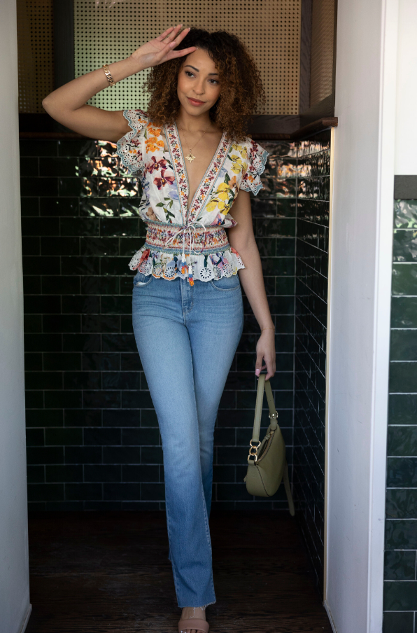FARM RIO GREEK GARDEN OFF-WHITE BLOUSE (10165213790513)