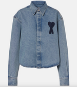 AMI DE COEUR CROPPED DENIM SHIRT (9861051089201)
